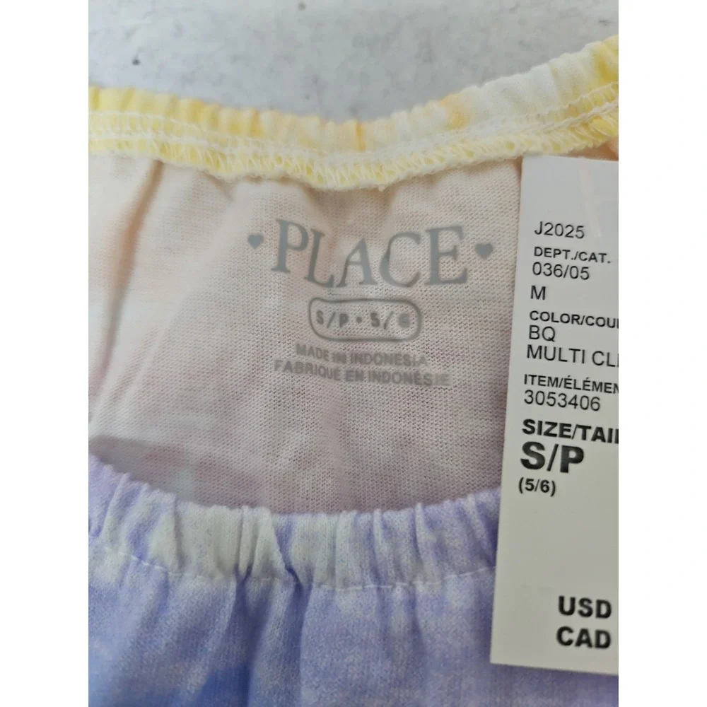Girls Childrens Place Size Small 5-6 Tie Dye Short Sleeve Top T-Shirt New Tag